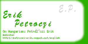 erik petroczi business card